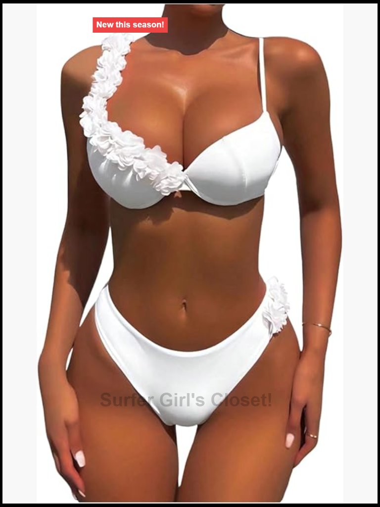 Two Piece 3d Floral Bikini Set Cheeky Underwire High Cut Swimsuit